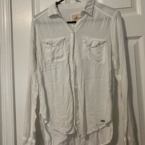 Button up white coverup
